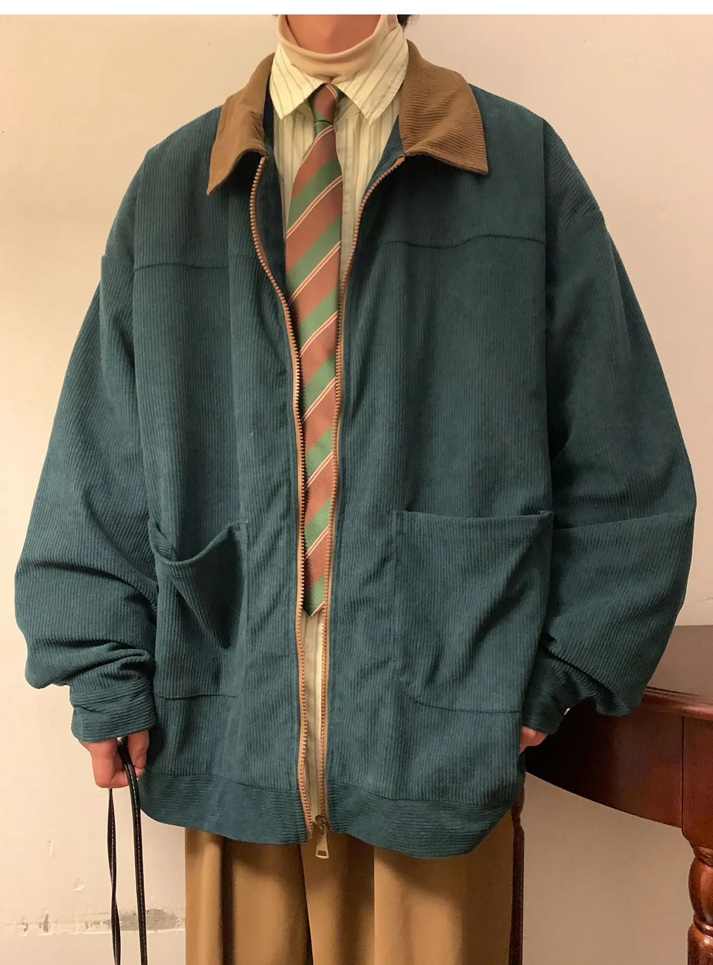 American Style Vintage 2026 Men Bomber Jacket Windbreakers Zipper Coats Autumn Loose Cargo Outwear 15