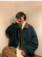 American Style Vintage 2026 Men Bomber Jacket Windbreakers Zipper Coats Autumn Loose Cargo Outwear - Thumbnail 18
