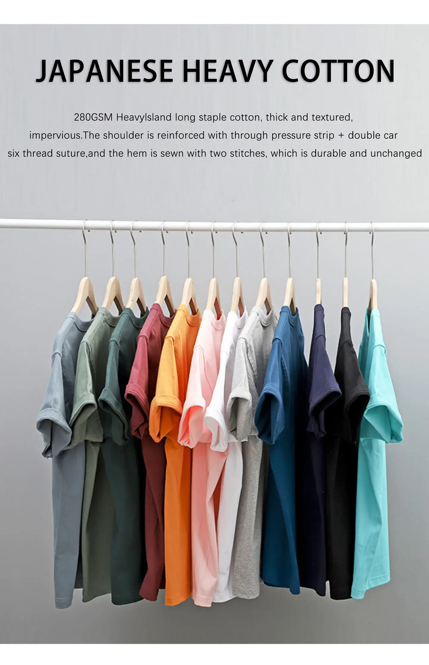 Dukeen 280gsm Oversized Heavy T-Shirt for Men Summer Short Sleeve Tee Cotton Solid Color Top Casual T Shirts One Piece 24