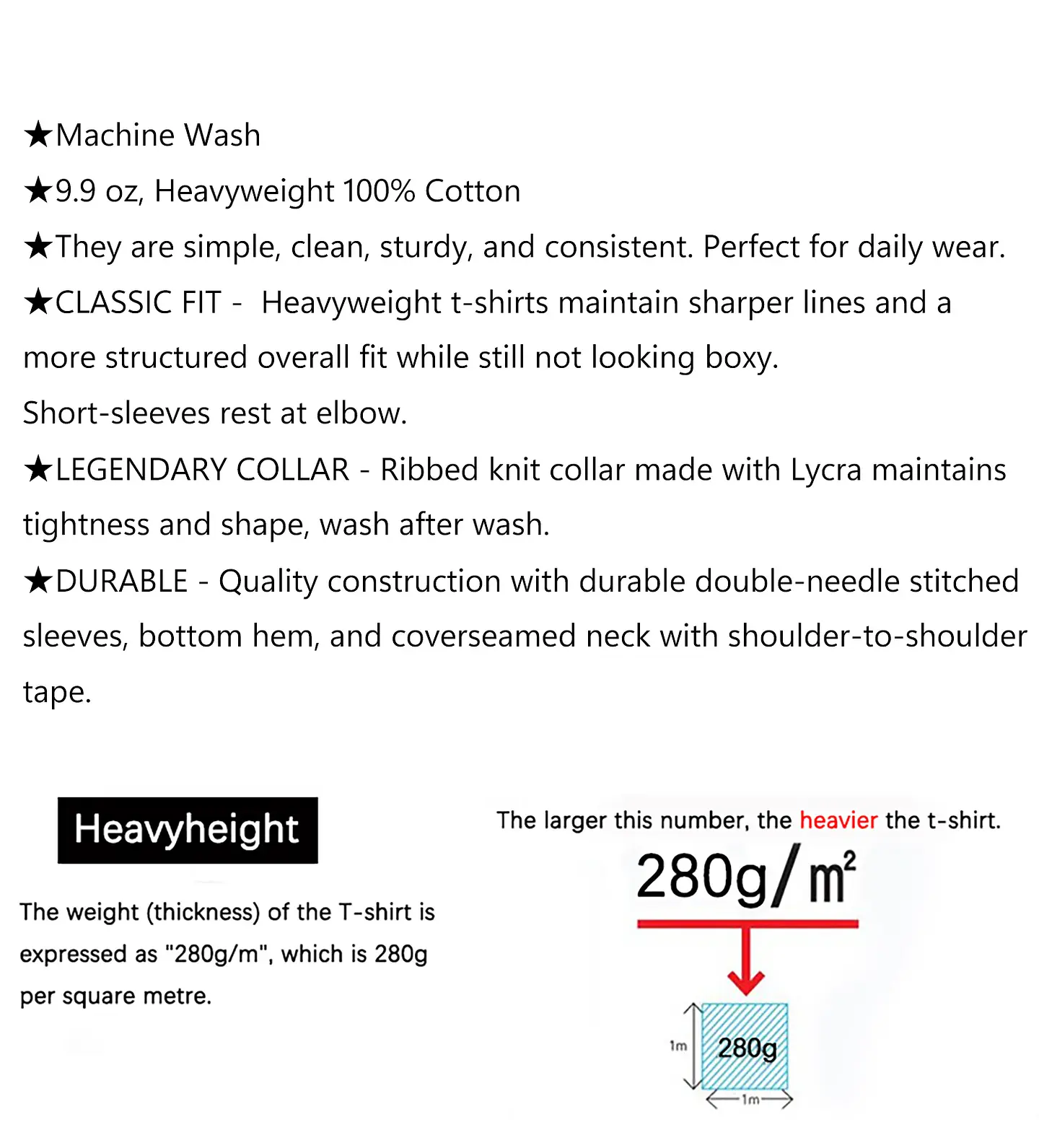Dukeen 280gsm Oversized Heavy T-Shirt for Men Summer Short Sleeve Tee Cotton Solid Color Top Casual T Shirts One Piece 25