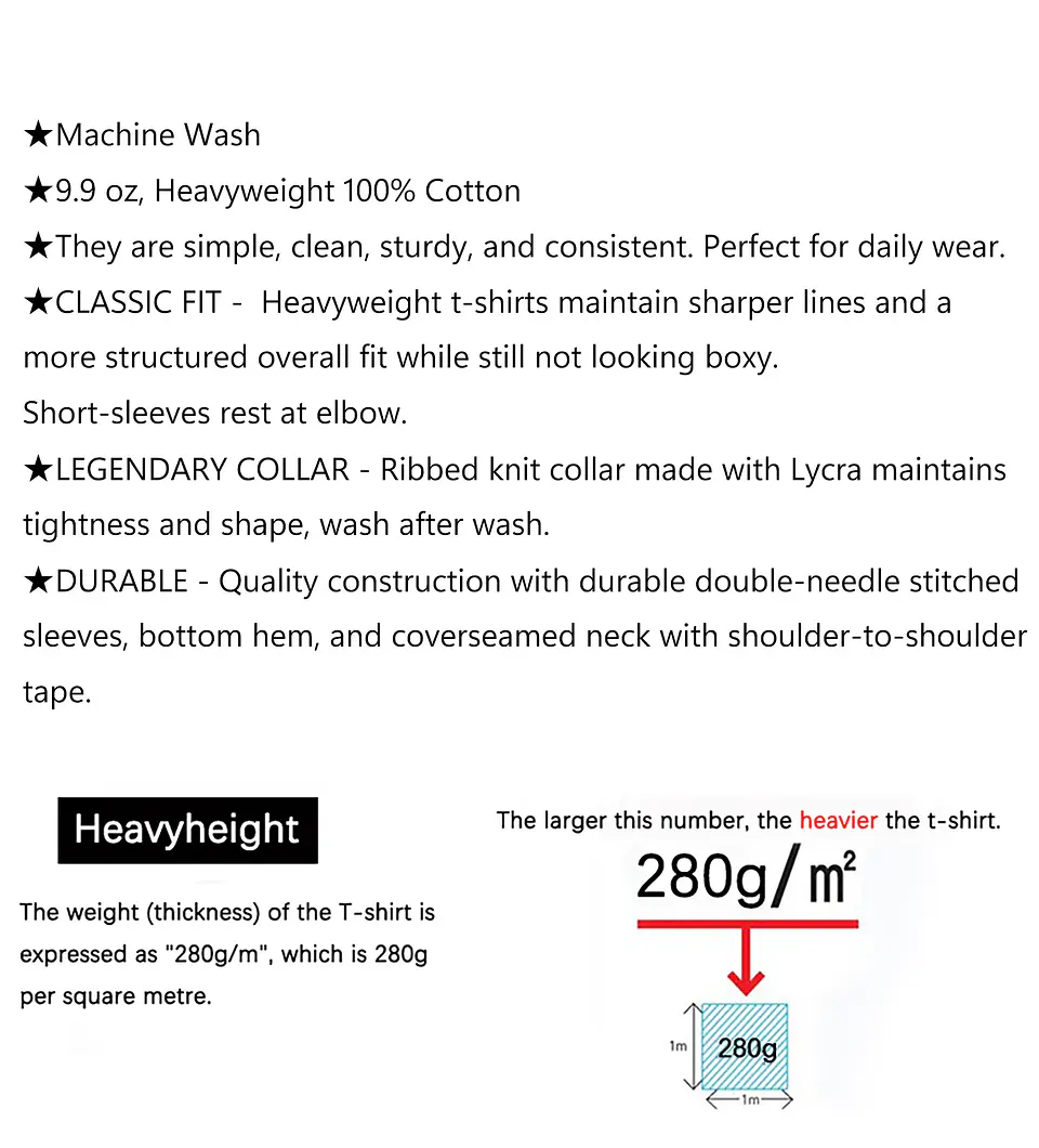 Dukeen 280gsm Oversized Heavy T-Shirt for Men Summer Short Sleeve Tee Cotton Solid Color Top Casual T Shirts One Piece 25