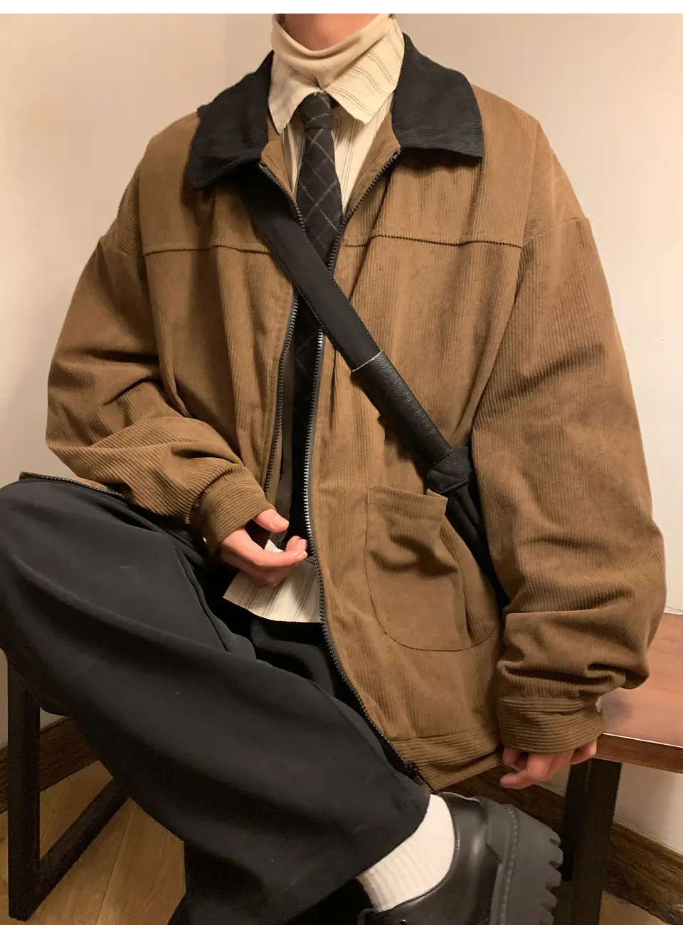 American Style Vintage 2026 Men Bomber Jacket Windbreakers Zipper Coats Autumn Loose Cargo Outwear 25