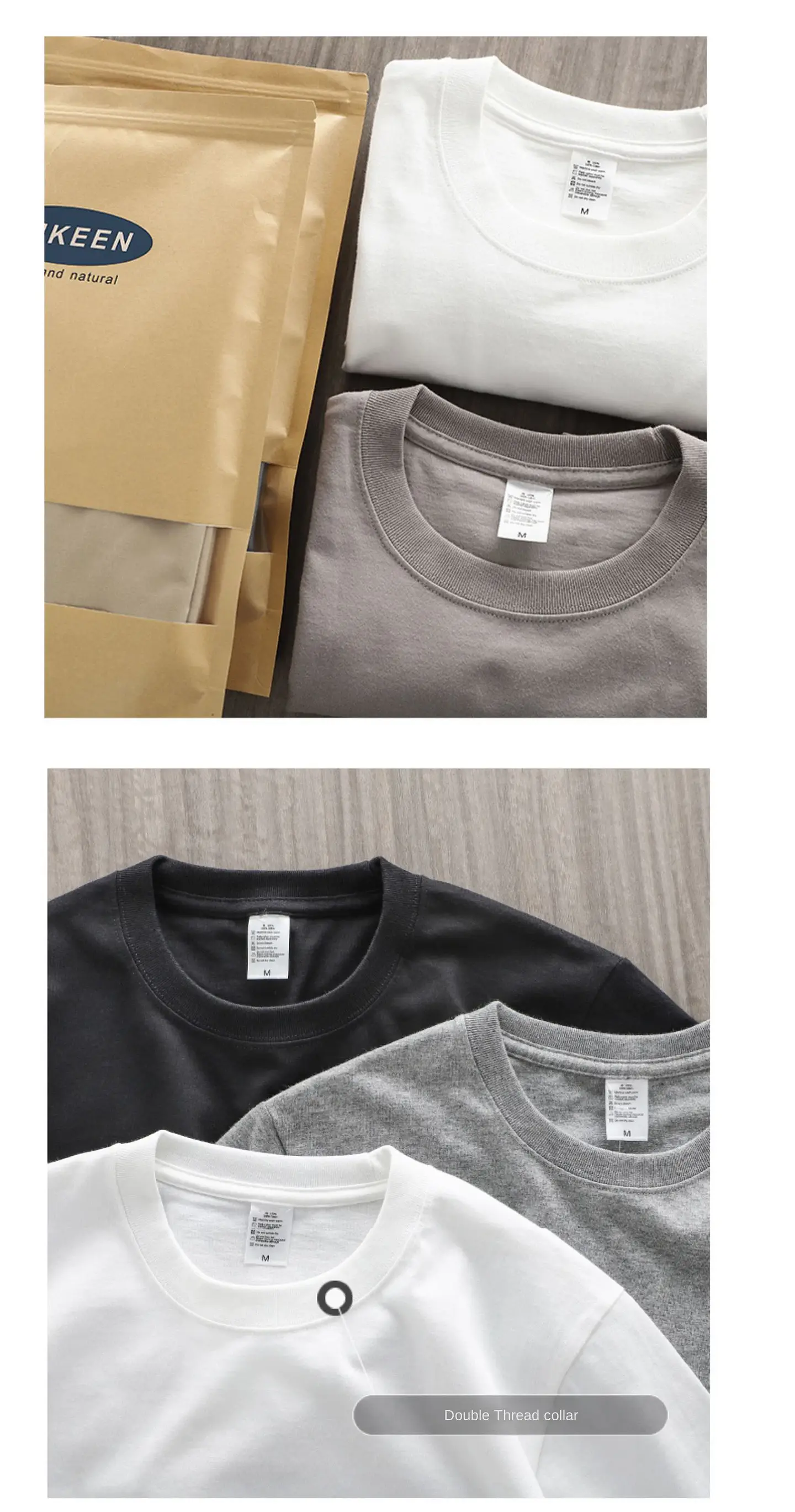 Dukeen 280gsm Oversized Heavy T-Shirt for Men Summer Short Sleeve Tee Cotton Solid Color Top Casual T Shirts One Piece 28