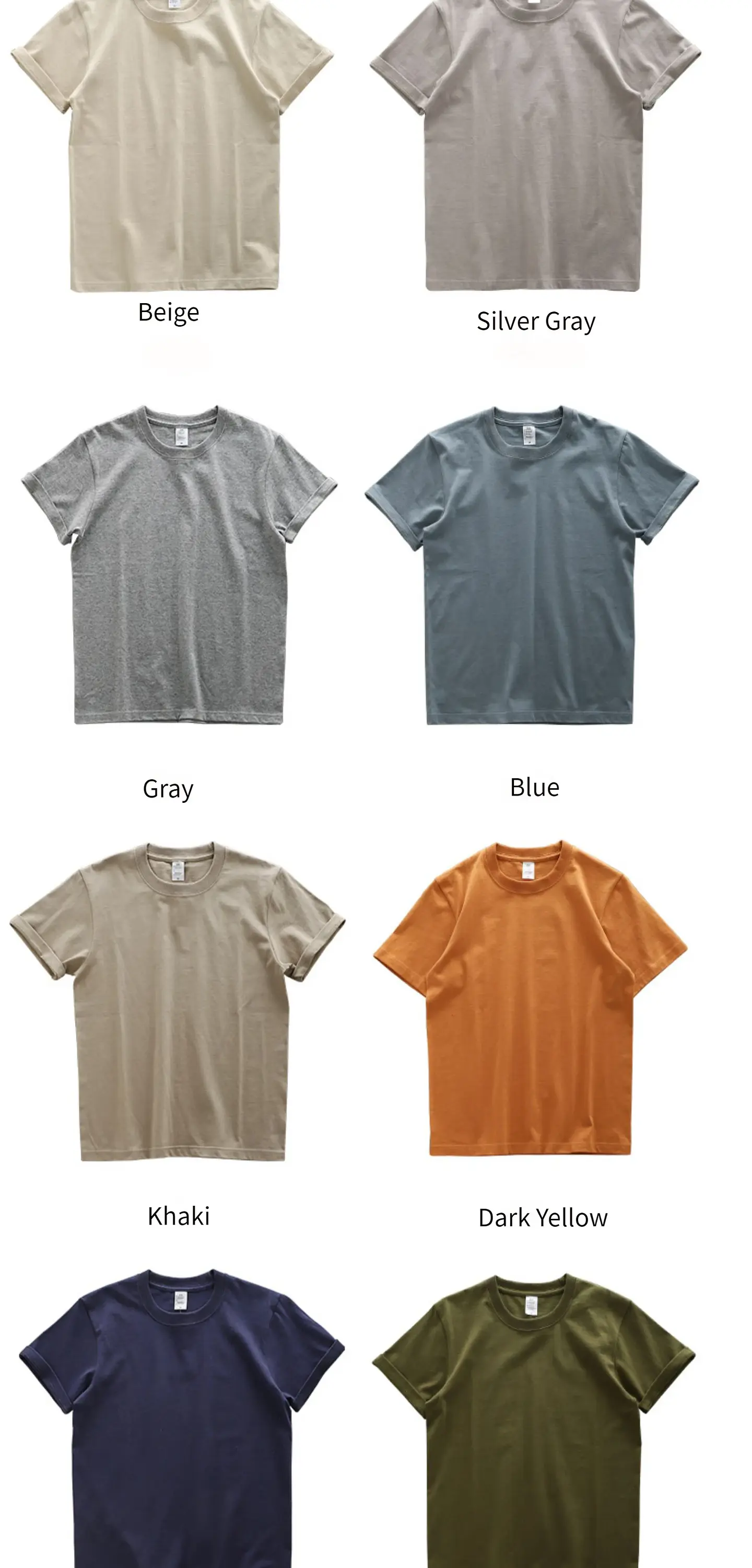 Dukeen 280gsm Oversized Heavy T-Shirt for Men Summer Short Sleeve Tee Cotton Solid Color Top Casual T Shirts One Piece 31