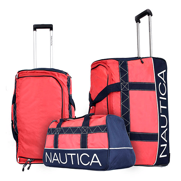 Set 3 Bolsos Nautica Dockside L+M+S Rojo