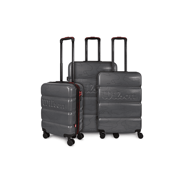 Set 3 maletas S cabina+M+L Dark gris Puffa Wilson