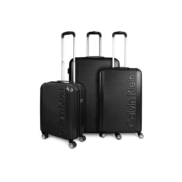 Set 3 maletas Rome cabina+mediana+grande negra Calvin Klein