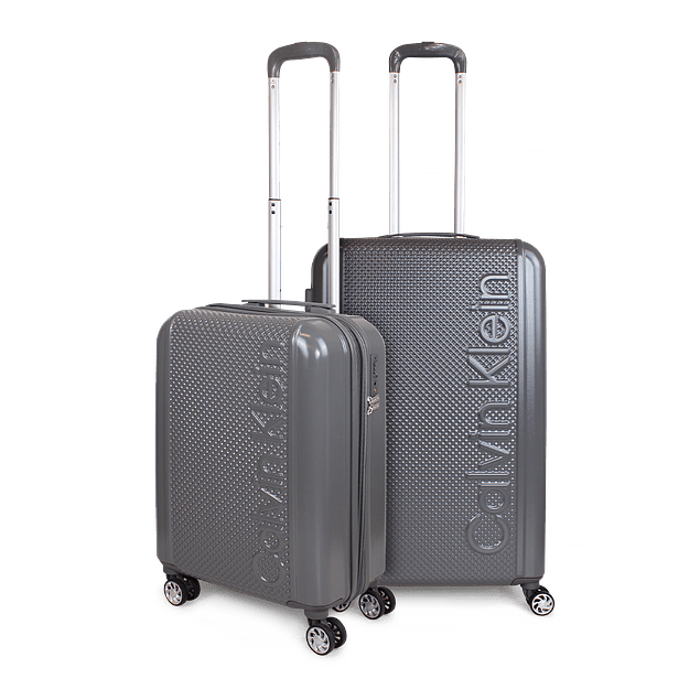 Pack 2 maletas Rome S cabina 10kg + mediana 18kg gris oscuro Calvin Klein