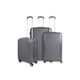 Set 3 maletas Rome cabina+mediana+grande gris oscuro Calvin Klein