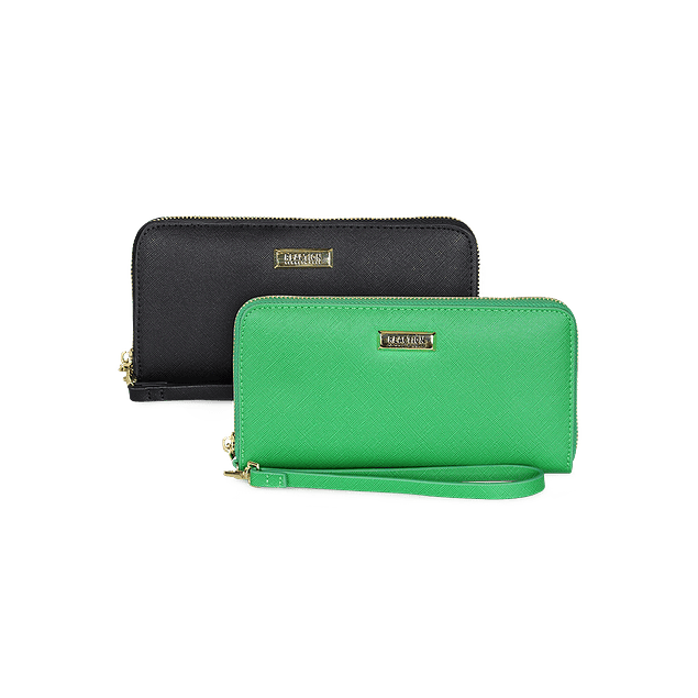 2 Billeteras de mujer Jaeda negra y verde Kenneth Cole 