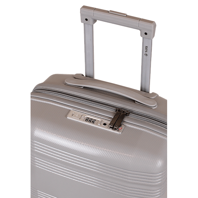 Pack Maleta cabina con usb Chic gris 10K + Estuche Spark silver