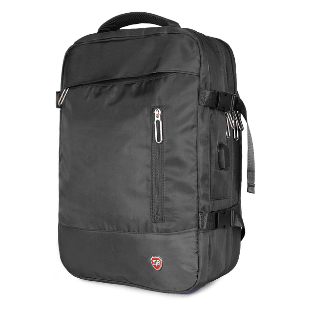 Mochila de viaje Viral negra con usb Swiss Bag