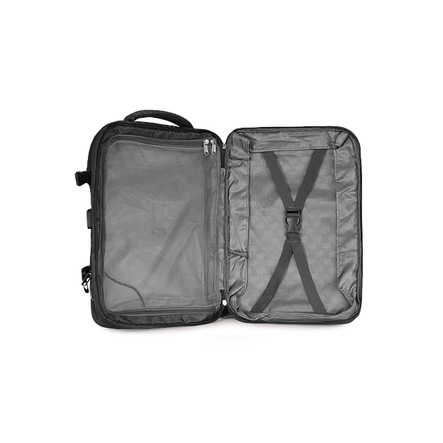 Mochila de viaje Viral negra con usb Swiss Bag