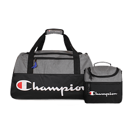 Pack Champion bolso Atlanta 45lts + Lonchera Oxford Gris