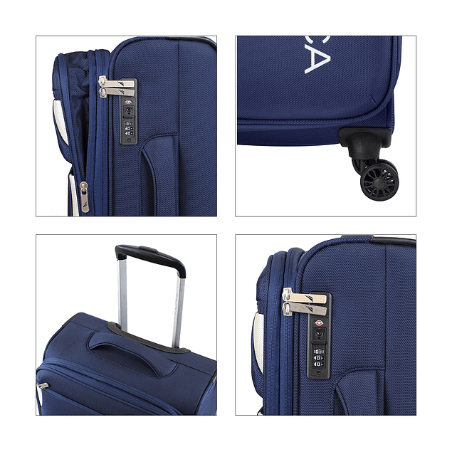 Pack 2 maletas de tela S+M Nautica Marbella 10k y 20k azul