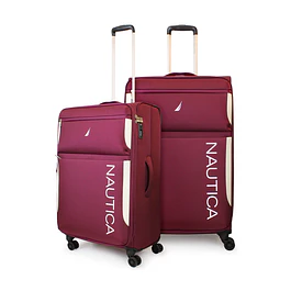Pack 2 maletas blanda de tela M+L Nautica Marbella 20k y 23k burdeo