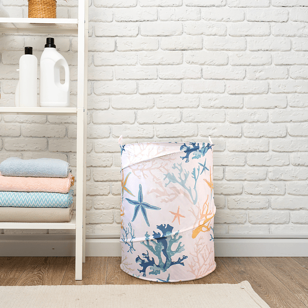 Cesto para ropa plegable Nautica 42x55cm corales de mar