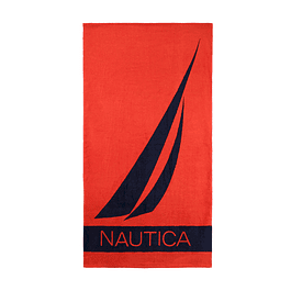 Toalla de playa Nautica 100% Algodón 160x80 diseño vela rojo