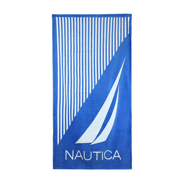 Toalla de playa Nautica 100% Algodón 160x80 diseño vela celeste