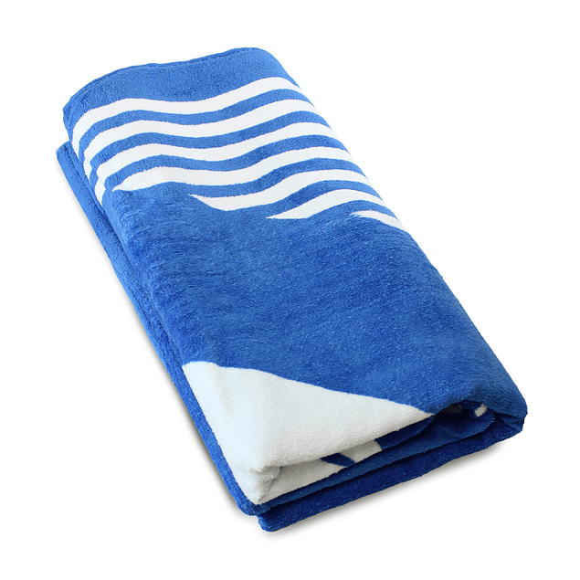 Toalla de playa Nautica 100% Algodón 160x80 diseño vela celeste