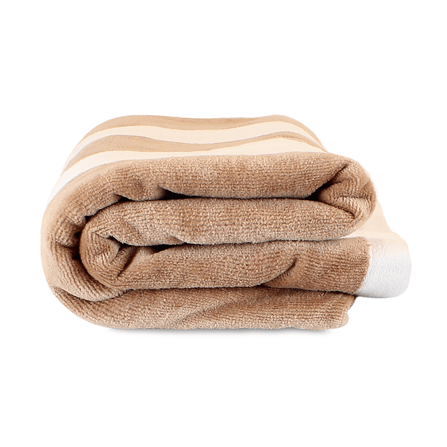 Toalla de playa Nautica 100% Algodón 163x81 diseño rayas beige