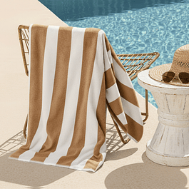 Toalla de playa Nautica 100% Algodón 163x81 CABANA beige