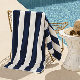 Toalla de playa Nautica 100% Algodón 163x81 CABANA azul marino