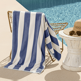 Toalla de playa Nautica 100% Algodón 163x81 CABANA azul