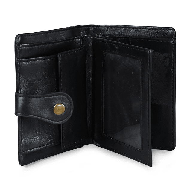 Billetera de mujer negra con tachas Kubayoff