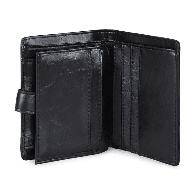 Billetera de mujer negra con tachas Kubayoff