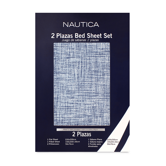 Juego de sábanas Nautica 4 piezas microfibra king tonos azules
