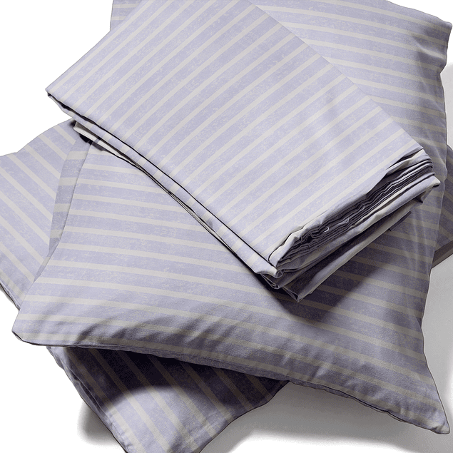 Juego de sábanas Nautica 4 piezas microfibra king lineas celeste