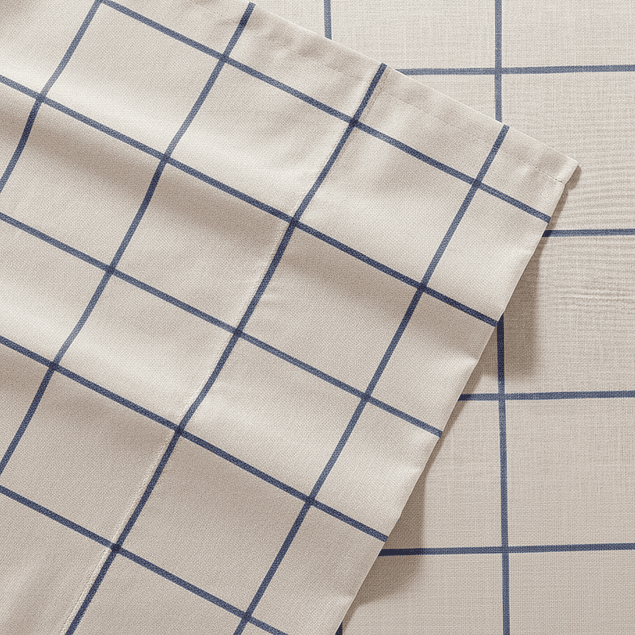 Juego de sábanas Nautica 4 piezas microfibra king diseño a cuadros blanco