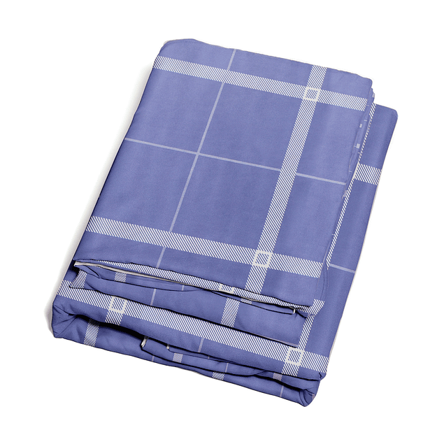 Juego de sábanas Nautica 4 piezas microfibra king diseño a cuadros azul