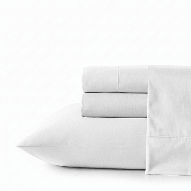 Juego de sábanas Nautica 4 piezas microfibra 2 plazas blancas