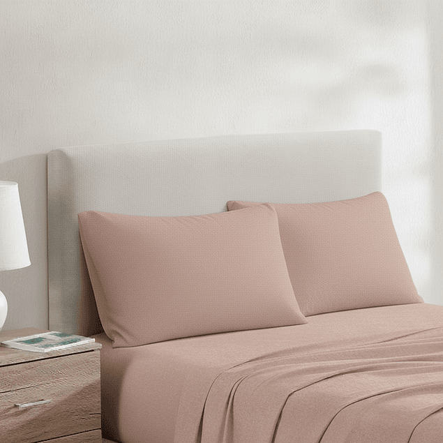 Juego de sábanas Nautica 4 piezas microfibra 2 plazas café claro