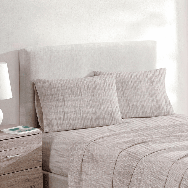 Juego de sábanas Nautica 4 piezas microfibra king tonos beige