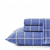 Juego de Sábanas Nautica 3piezas microfibra 1,5 Plazas diseño cuadros azul