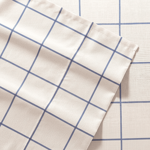 Juego de sábanas Nautica 4 piezas microfibra king diseño a cuadros blanco