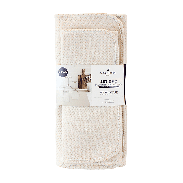 Set de 2 Tapetes de secado Nautica Home alta absorción beige