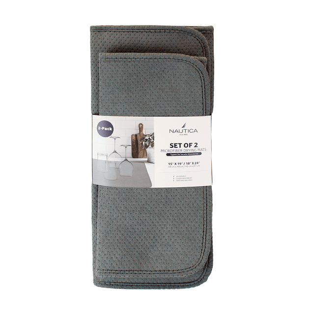 Set de 2 Tapetes de secado Nautica Home alta absorción gris