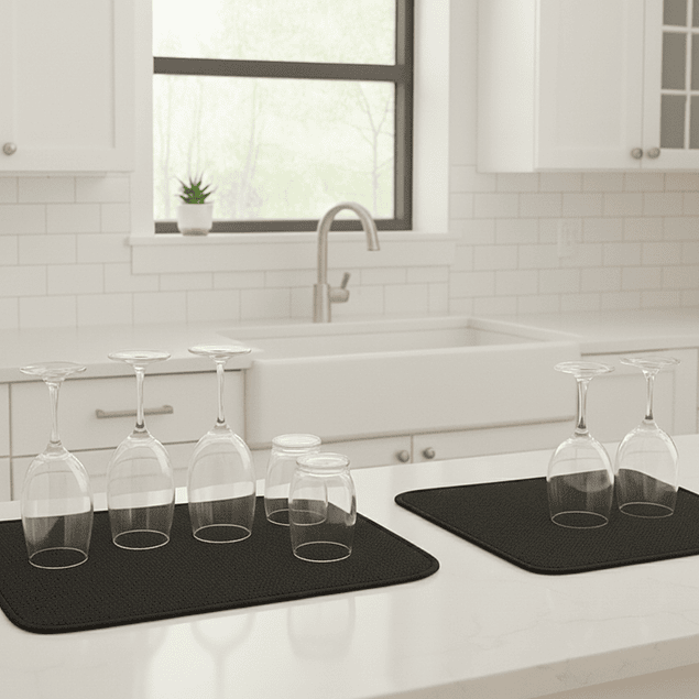 Set de 2 Tapetes de secado Nautica Home alta absorción negro