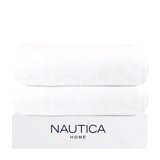 Pack 2 Toallas de Baño Nautica Home 100% algodón alta calidad 76x152cm white