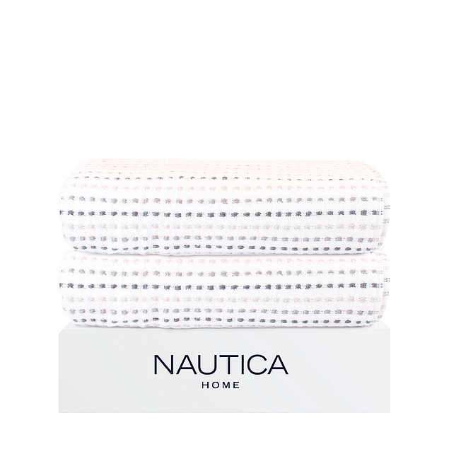 Pack 2 Toallas de Baño Stripe Nautica Home 100% algodón76x137cm white