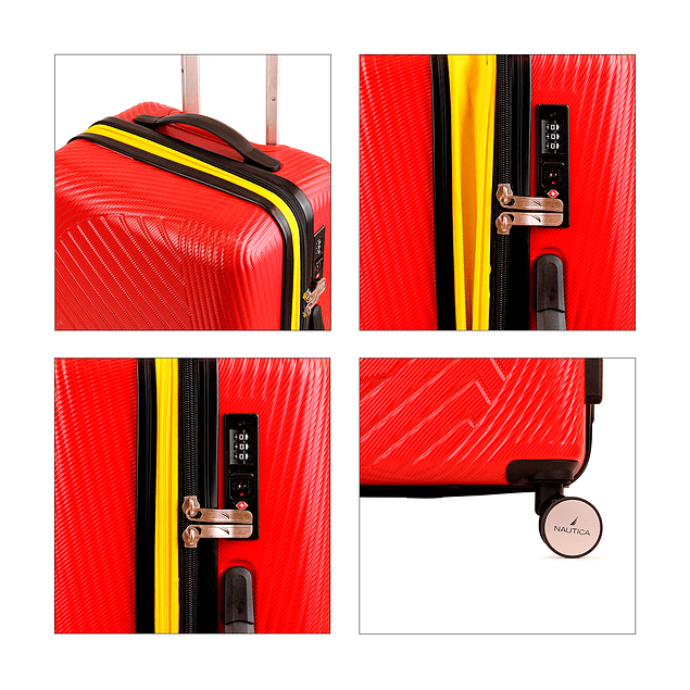 Pack 2 maletas Nautica M+L Bahamas 20kg y 23kg roja