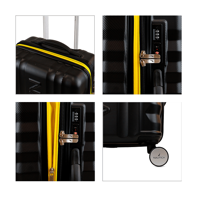 Pack 2 maletas Nautica M+L Polonia 20kg y 23kg negra