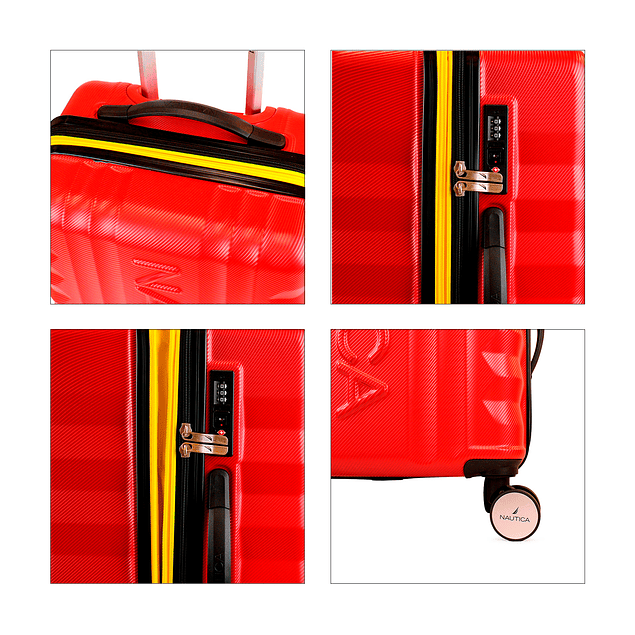 Pack 2 maletas Nautica S+M Polonia 10kg y 20kg roja