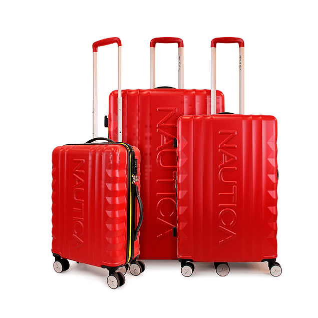 Set de 3 maletas S+M+Nautica Polonia roja