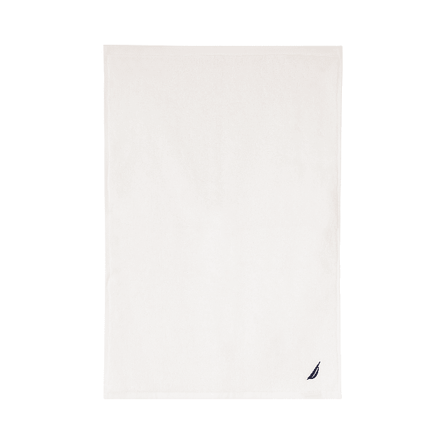 Toalla para manos Nautica 100% algodón textura esponjosa blanca-azul