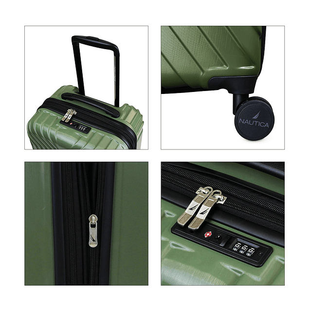 Set de 3 maletas S+M+L Nautica San Blas verde